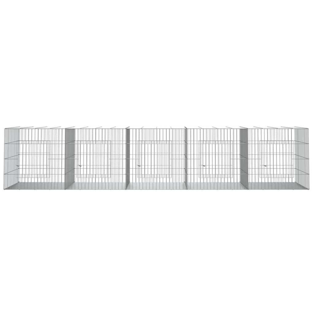Conigliera con 5 Pannelli 273x79x54 cm Ferro Zincato