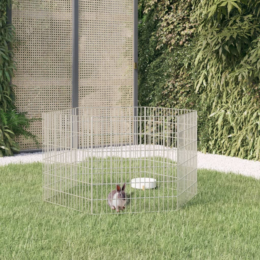 Recinto per Animali Ruspante 6 Pannelli 54x60 cm Ferro Zincato