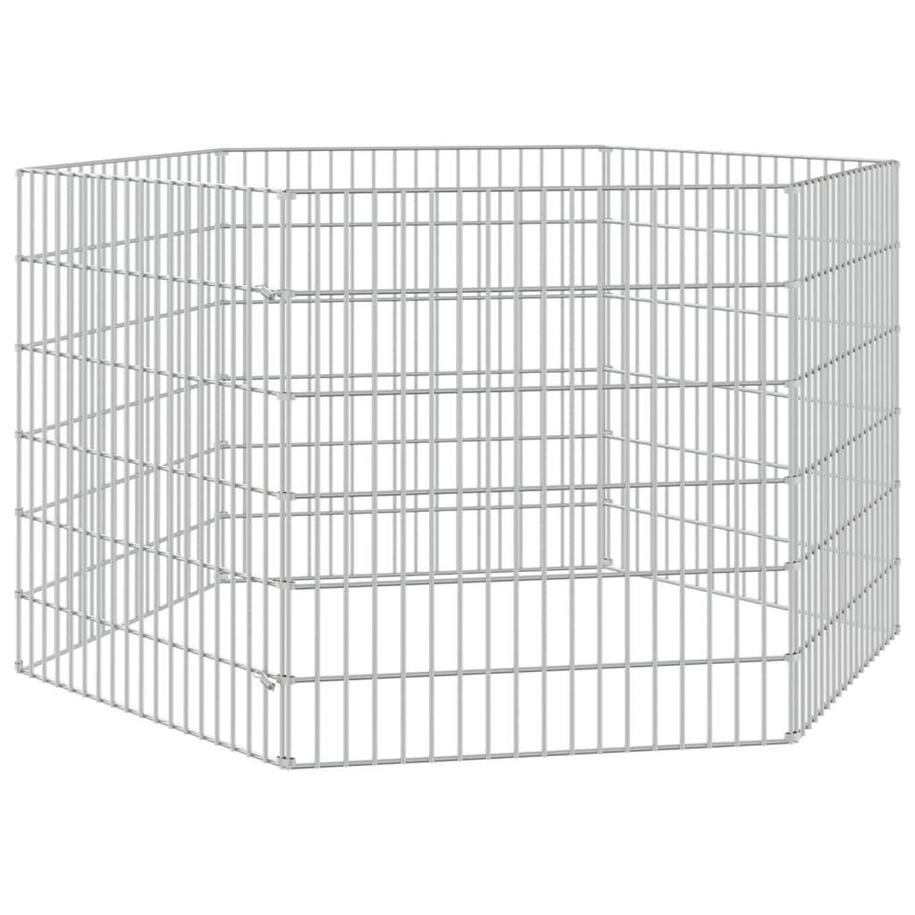 Recinto per Animali Ruspante 6 Pannelli 54x60 cm Ferro Zincato