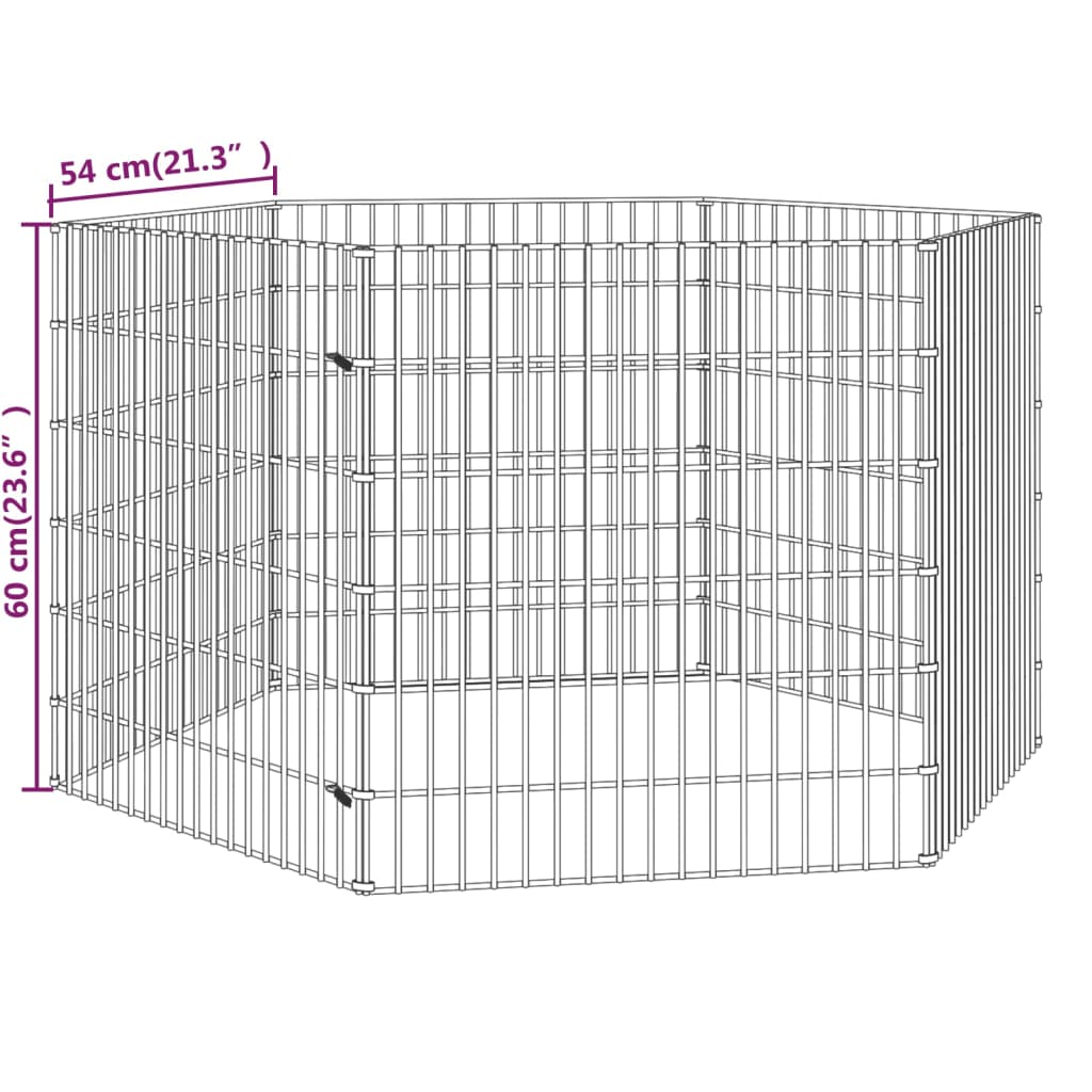 Recinto per Animali Ruspante 6 Pannelli 54x60 cm Ferro Zincato
