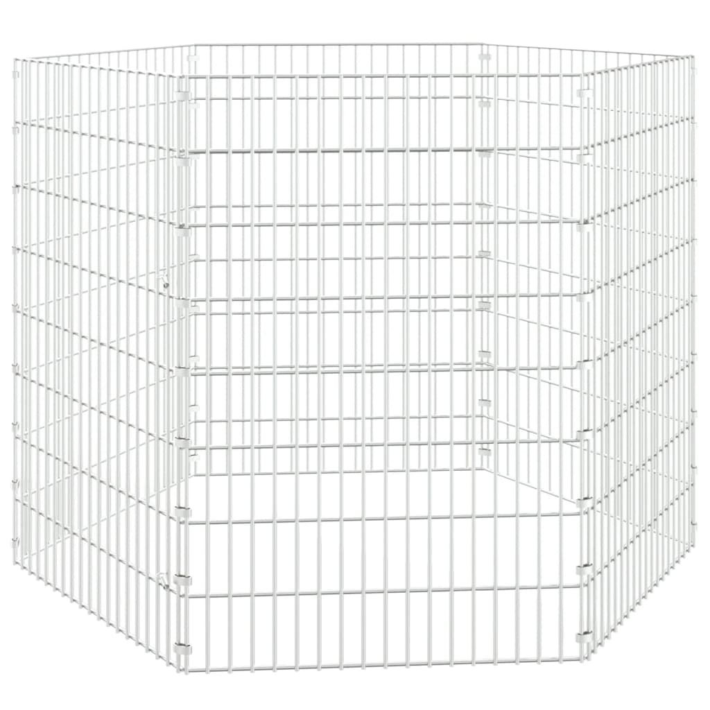 Recinto per Animali Ruspante 6 Pannelli 54x80 cm Ferro Zincato