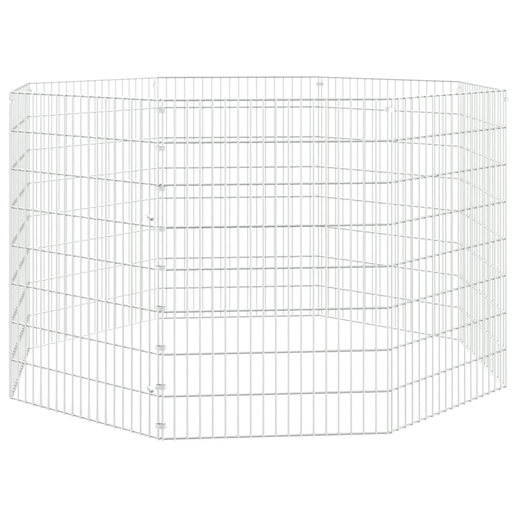 Recinto per Animali Ruspante 8 Pannelli 54x80 cm Ferro Zincato