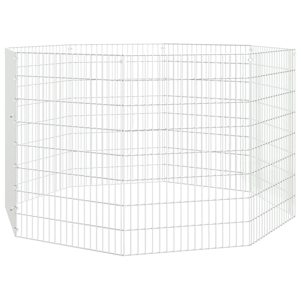 Recinto per Animali Ruspante 8 Pannelli 54x80 cm Ferro Zincato