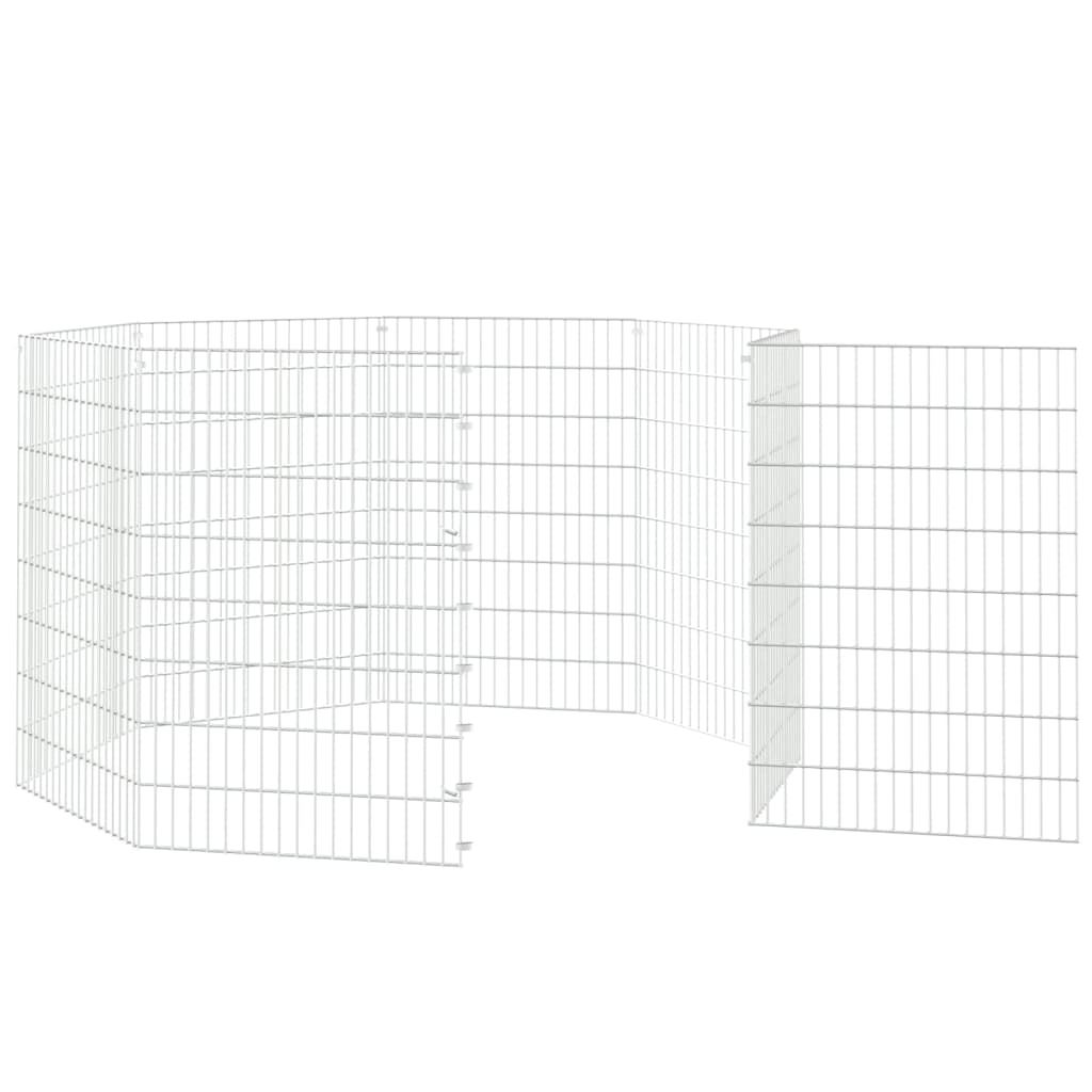 Recinto per Animali Ruspante 8 Pannelli 54x80 cm Ferro Zincato
