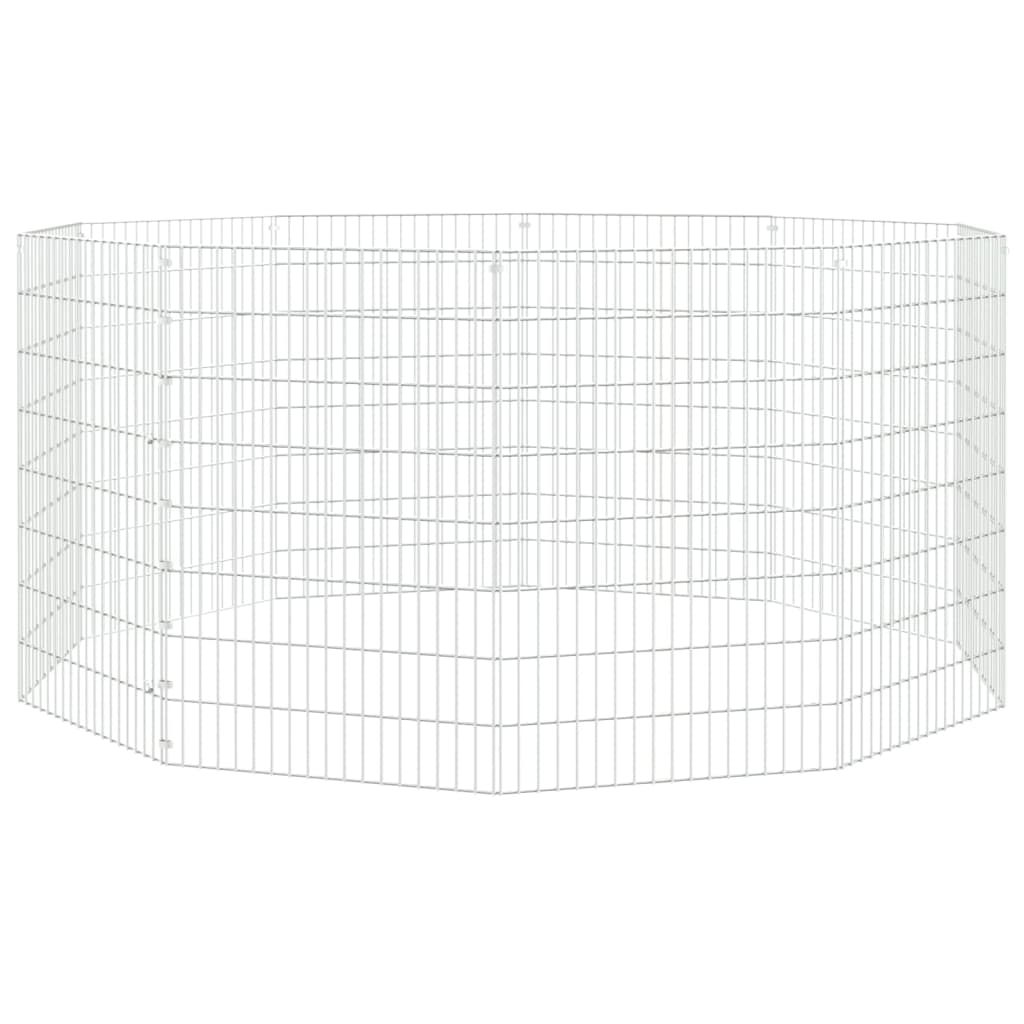 Recinto per Animali Ruspante 10 Pannelli 54x80 cm Ferro Zincato