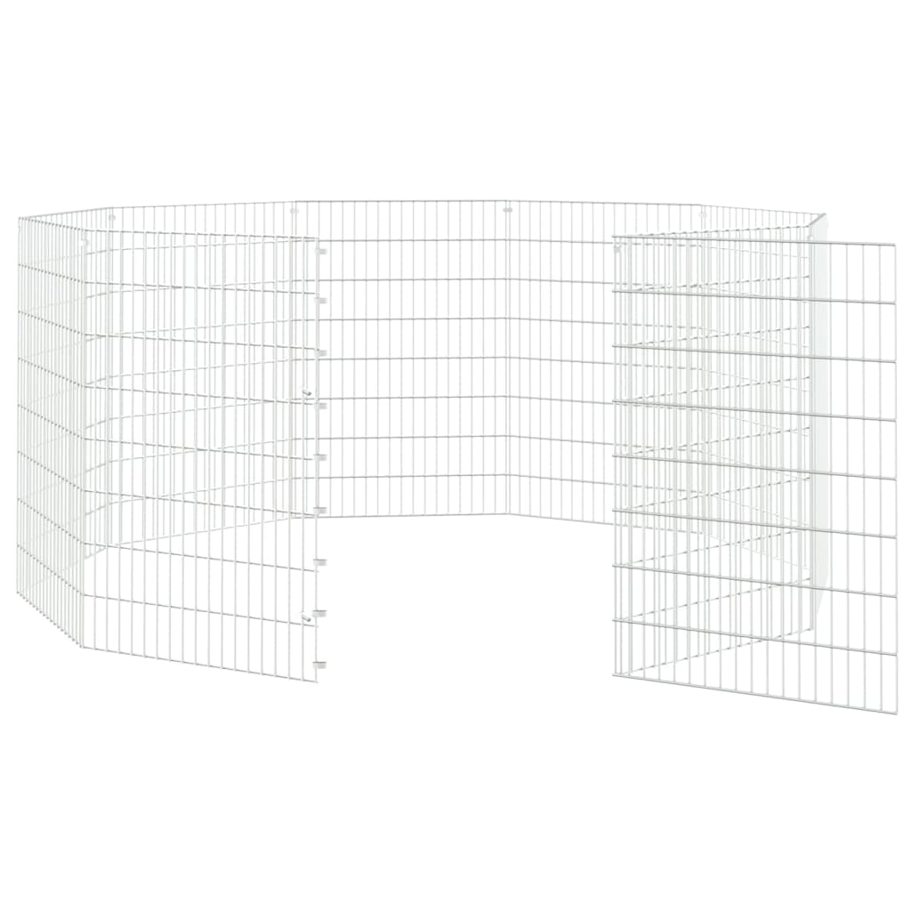 Recinto per Animali Ruspante 10 Pannelli 54x80 cm Ferro Zincato