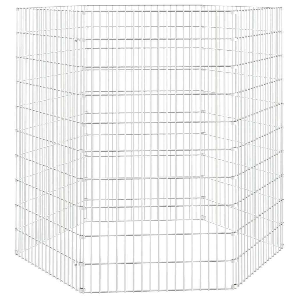 Recinto per Animali Ruspante 6 Pannelli 54x100 cm Ferro Zincato