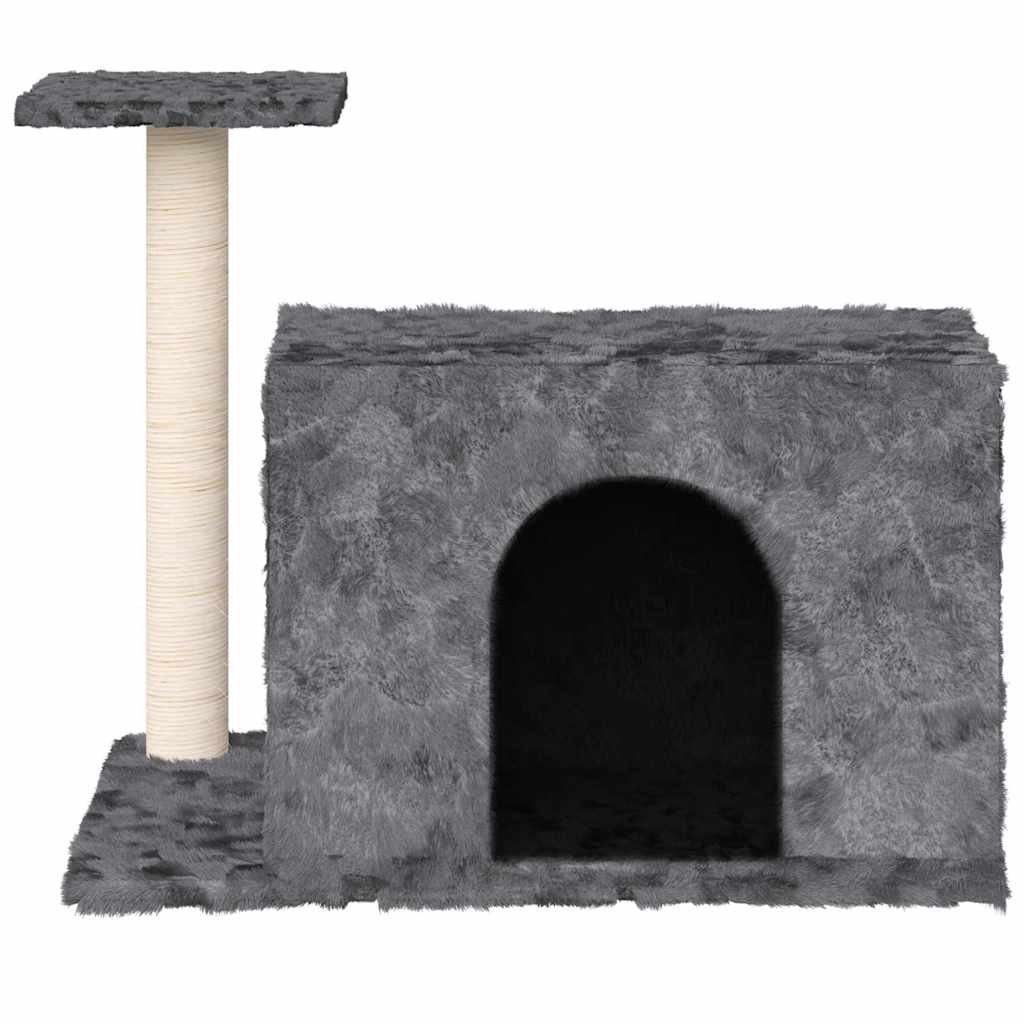 Albero per Gatti con Tiragraffi in Sisal Grigio Scuro 51 cm
