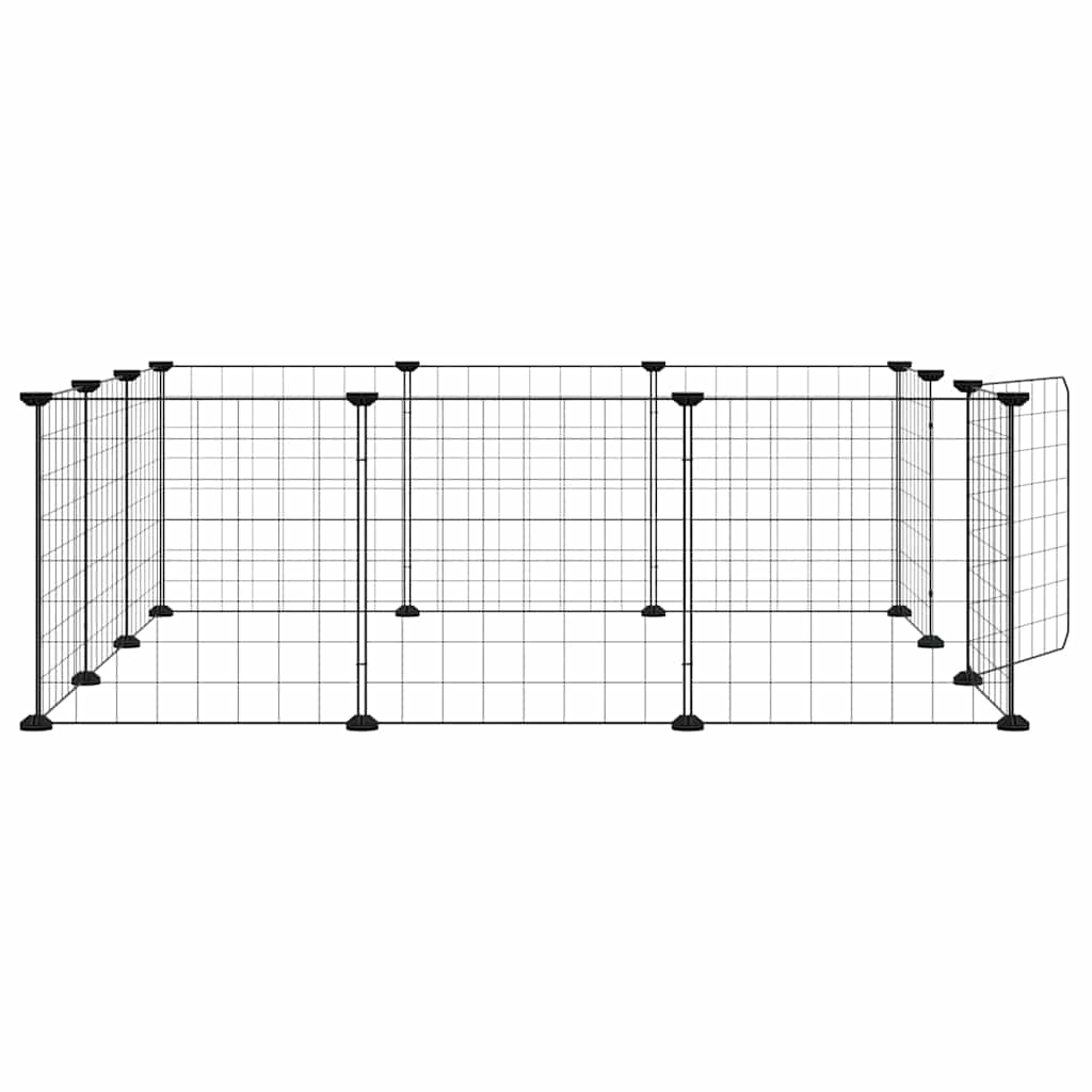 Gabbia per animali domestici a 12 pannelli con porta nera 105x105x35 cm in acciaio
