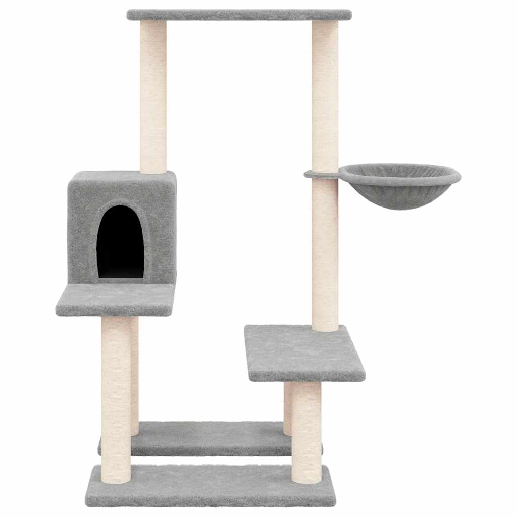 Albero per Gatti con Tiragraffi in Sisal Grigio Chiaro 94,5 cm