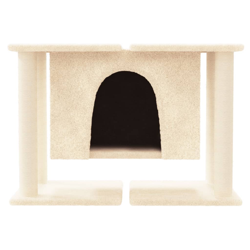 Albero per Gatti con Tiragraffi in Sisal Crema 50 cm