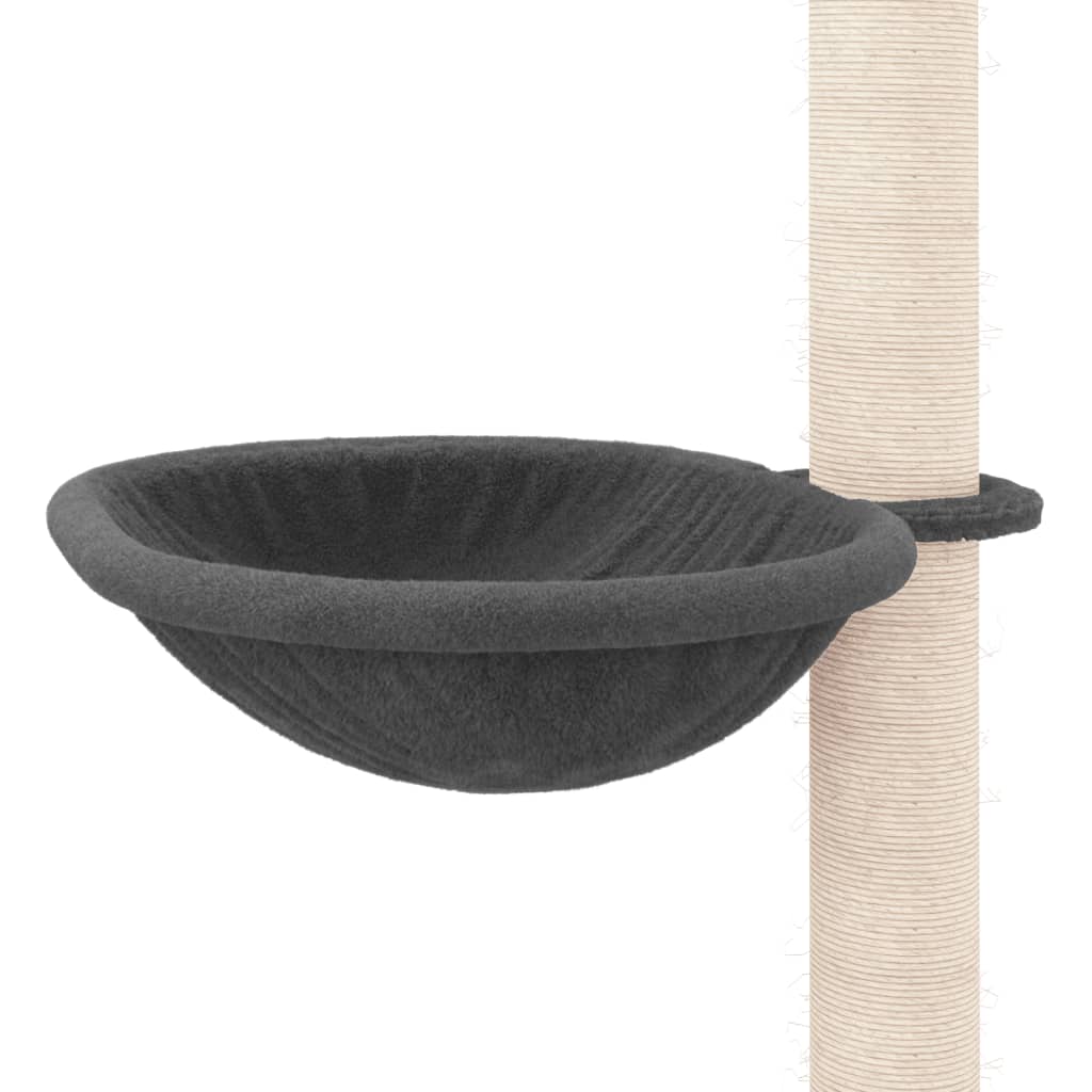 Albero per Gatti Pavimento Soffitto Grigio Scuro 263,5-289,5 cm