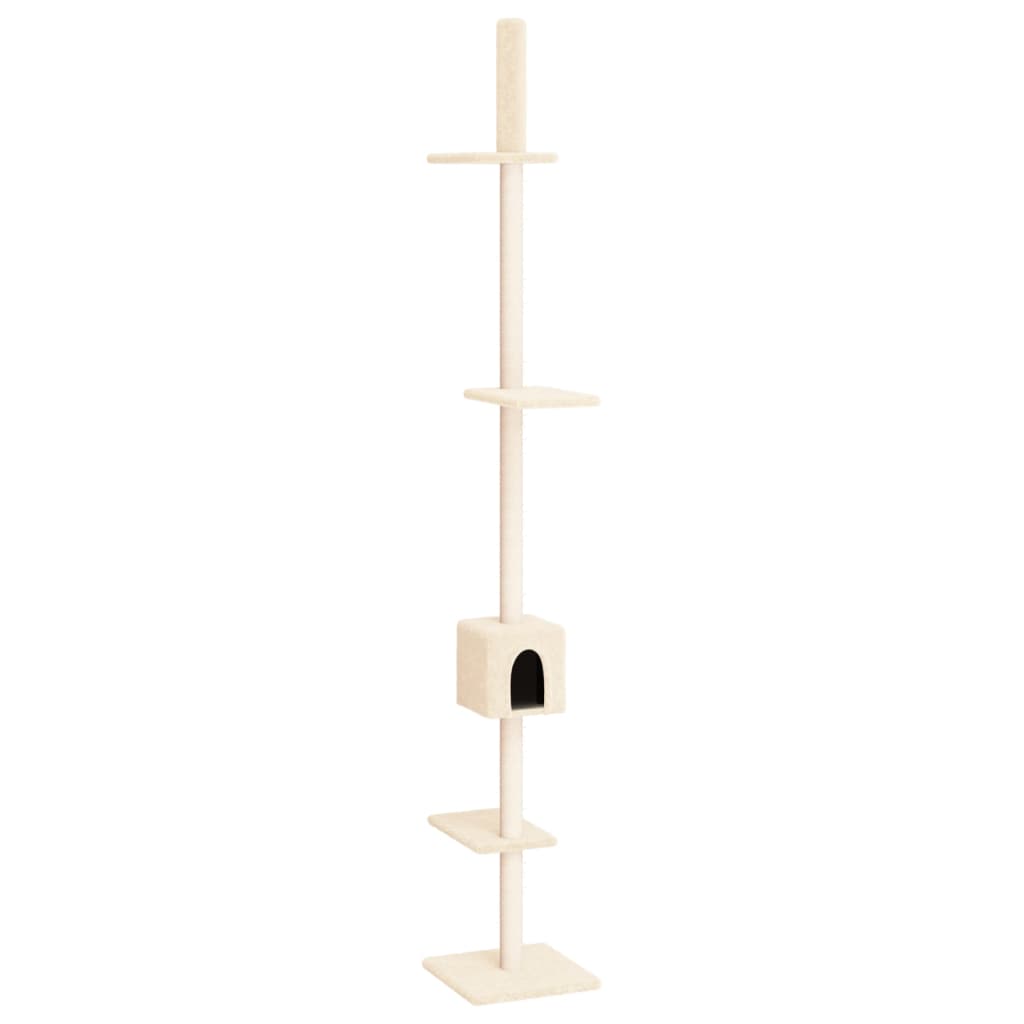 Albero per Gatti da Pavimento a Soffitto Crema 250,5-276,5 cm
