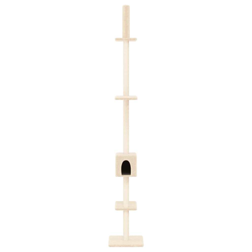 Albero per Gatti da Pavimento a Soffitto Crema 250,5-276,5 cm