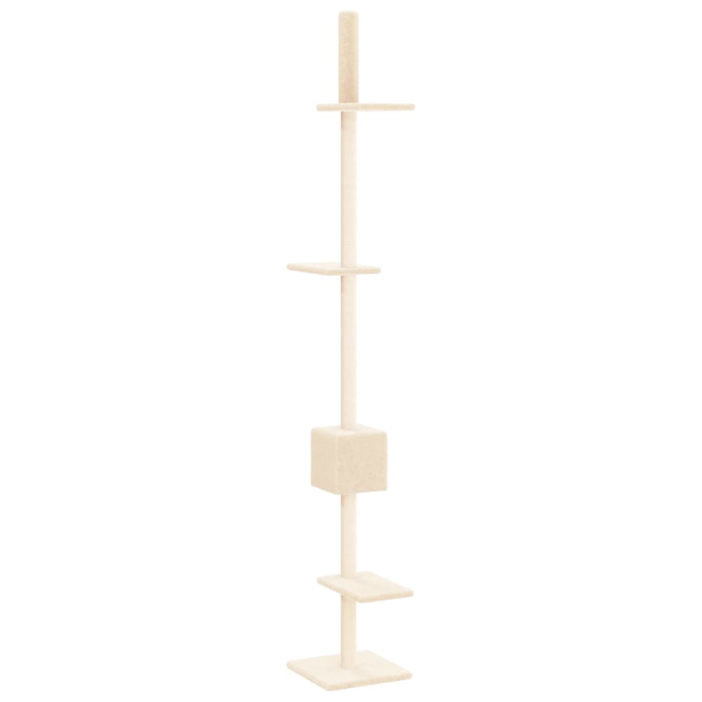 Albero per Gatti da Pavimento a Soffitto Crema 250,5-276,5 cm