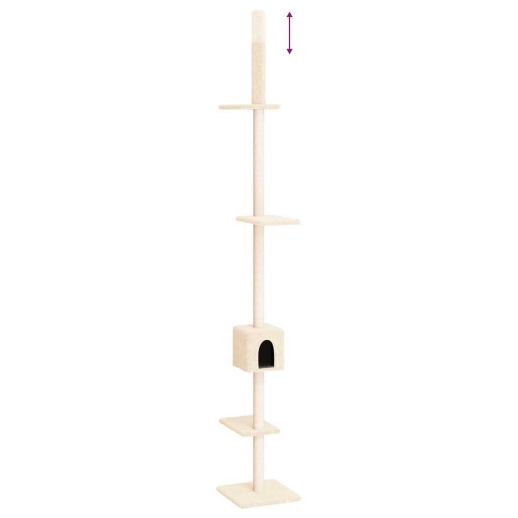 Albero per Gatti da Pavimento a Soffitto Crema 250,5-276,5 cm