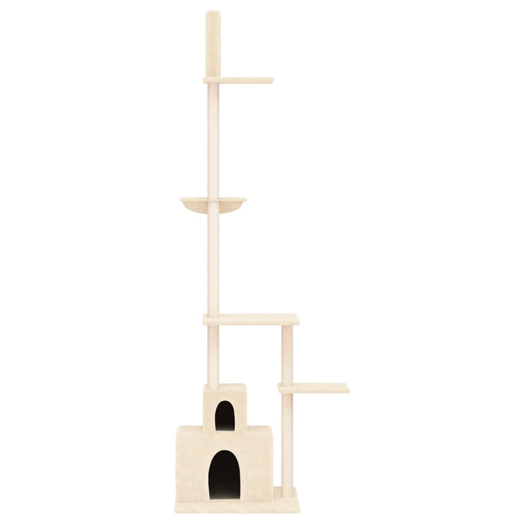 Albero per Gatti da Pavimento a Soffitto Crema 250,5-276,5 cm