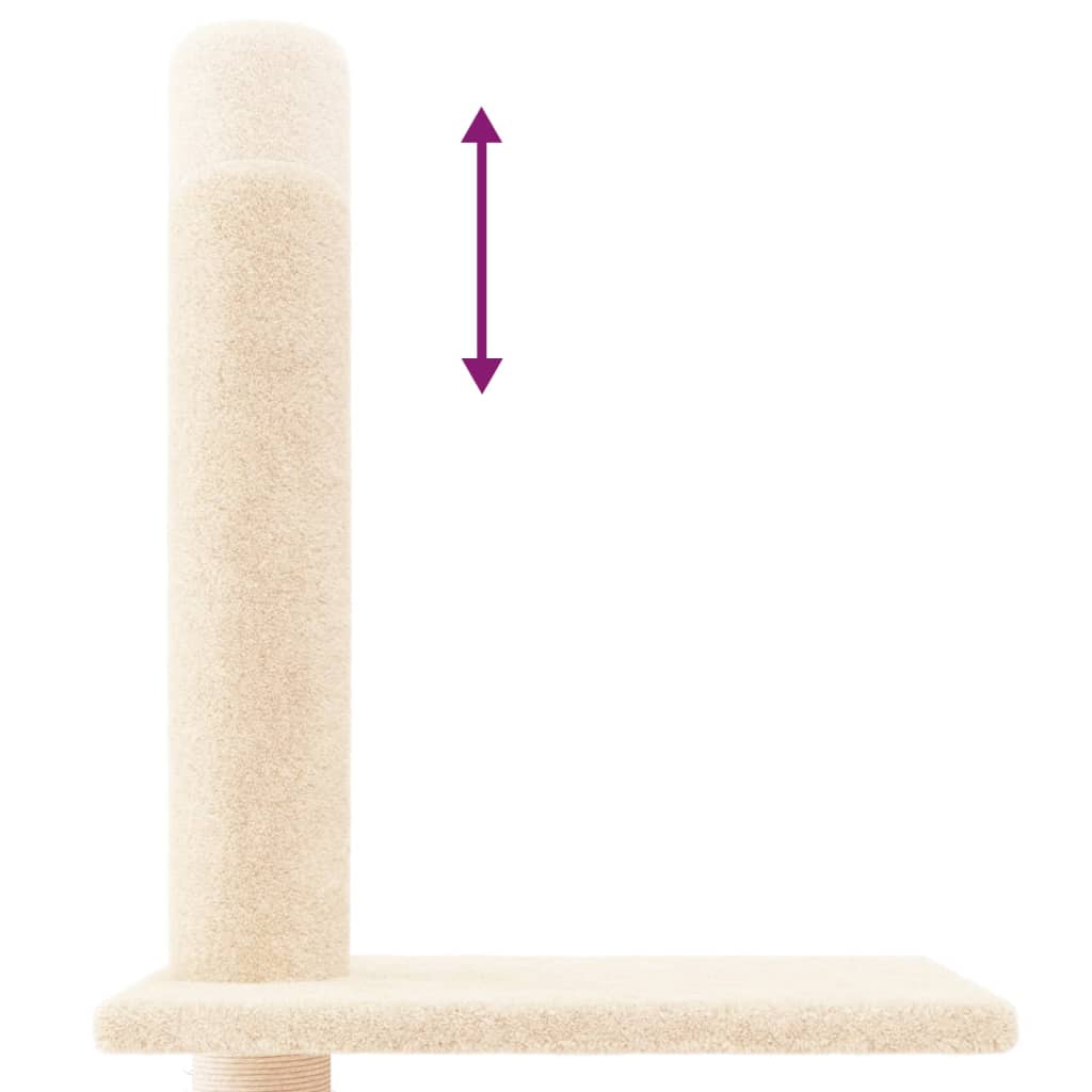 Albero per Gatti da Pavimento a Soffitto Crema 250,5-276,5 cm