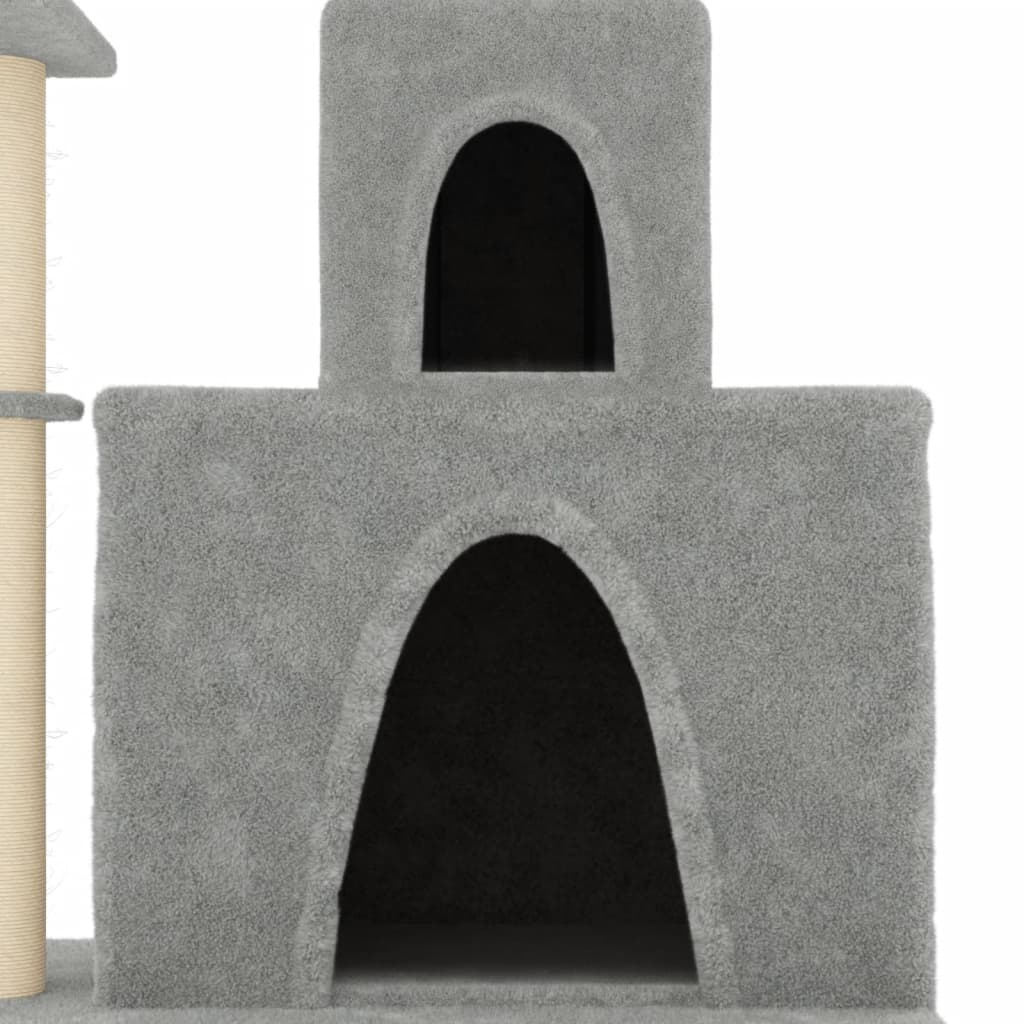 Albero per Gatti con Tiragraffi in Sisal Grigio Chiaro 83 cm