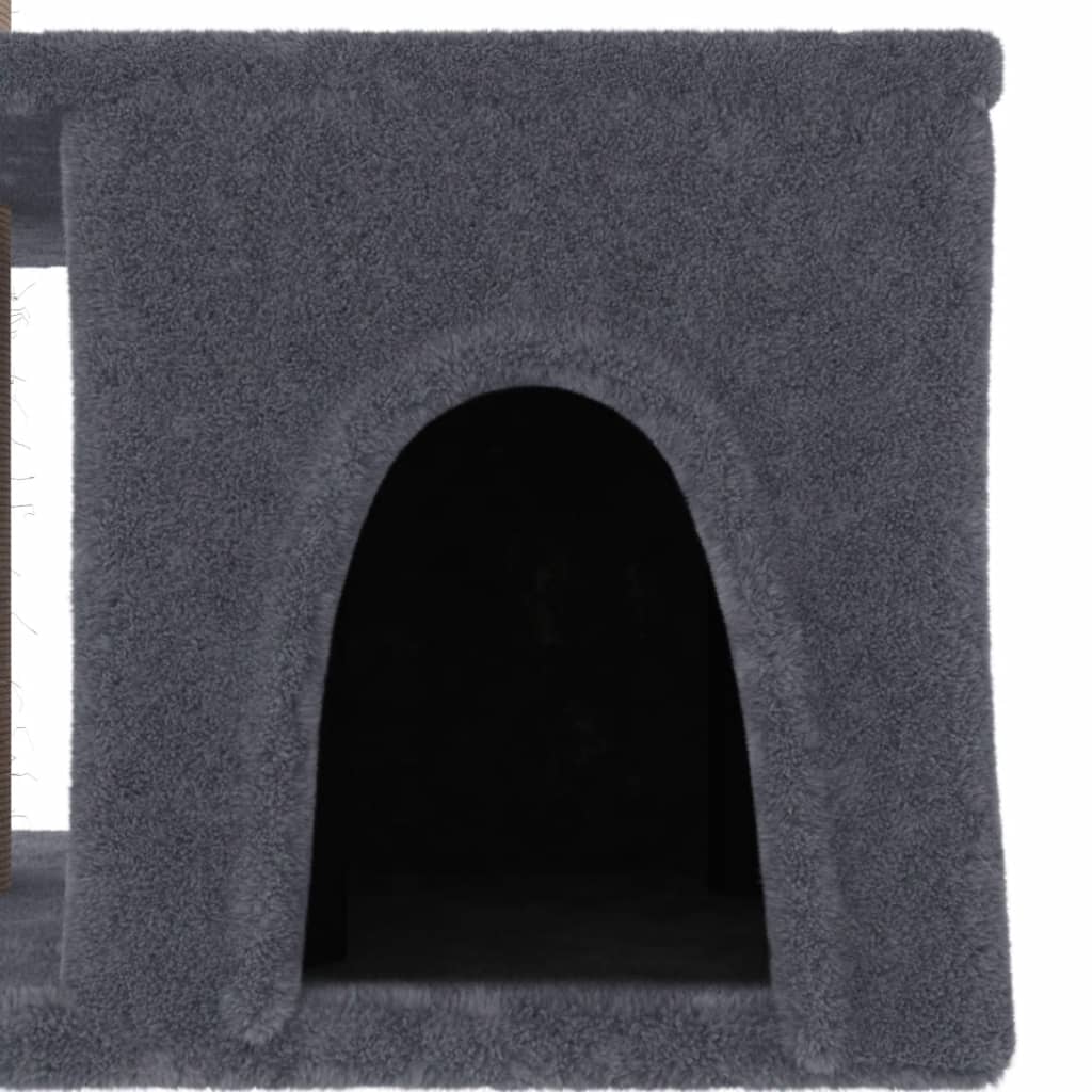 Albero per Gatti con Tiragraffi in Sisal Grigio Scuro 48 cm