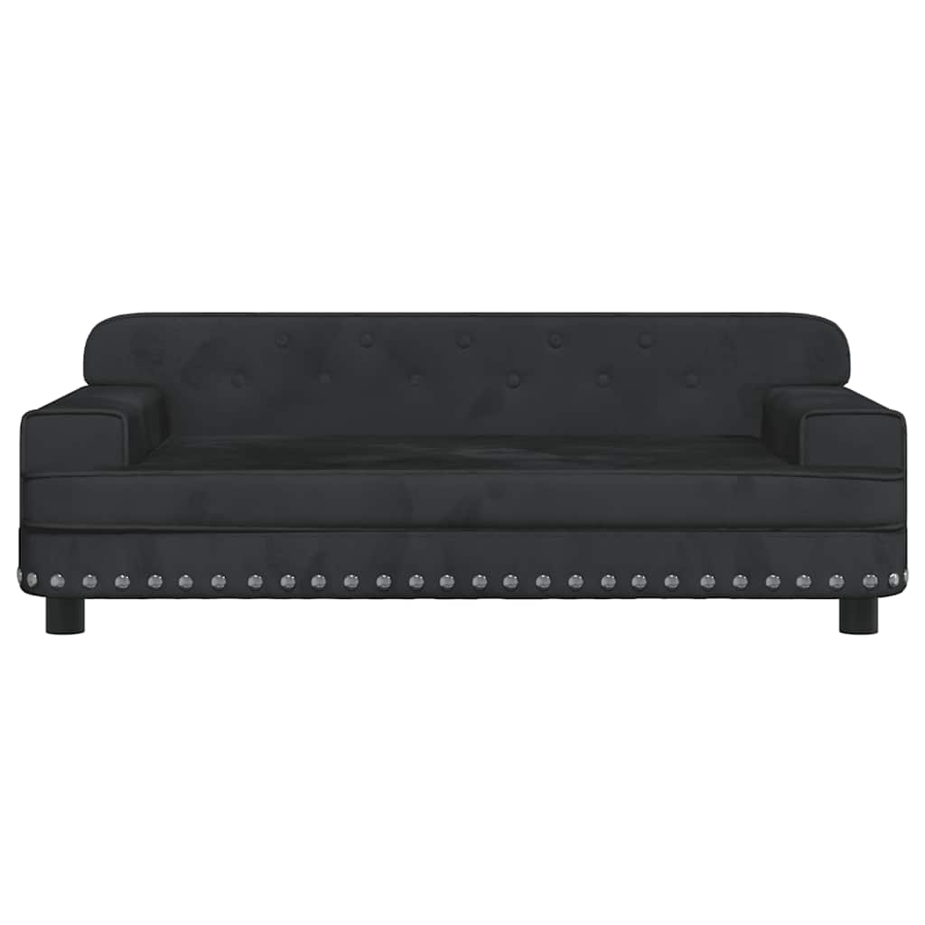 Lettino per Cani Nero 90x53x30 cm in Velluto