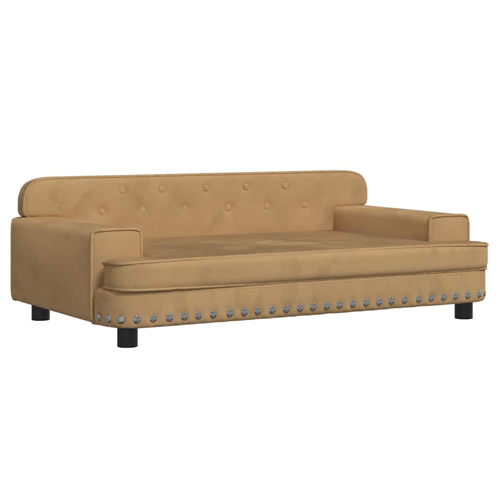 Lettino per Cani Marrone 90x53x30 cm in Velluto