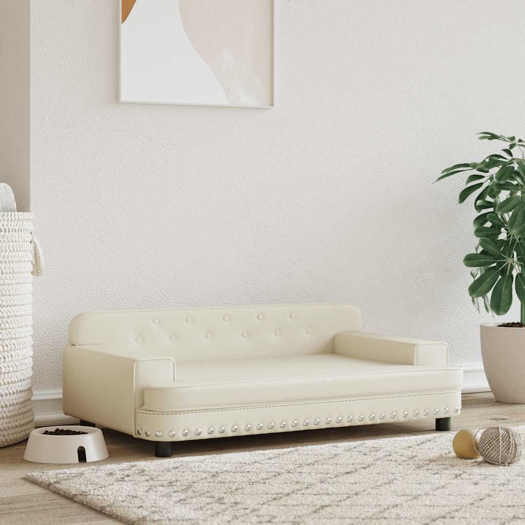 Lettino per Cani Crema 90x53x30 cm in Similpelle