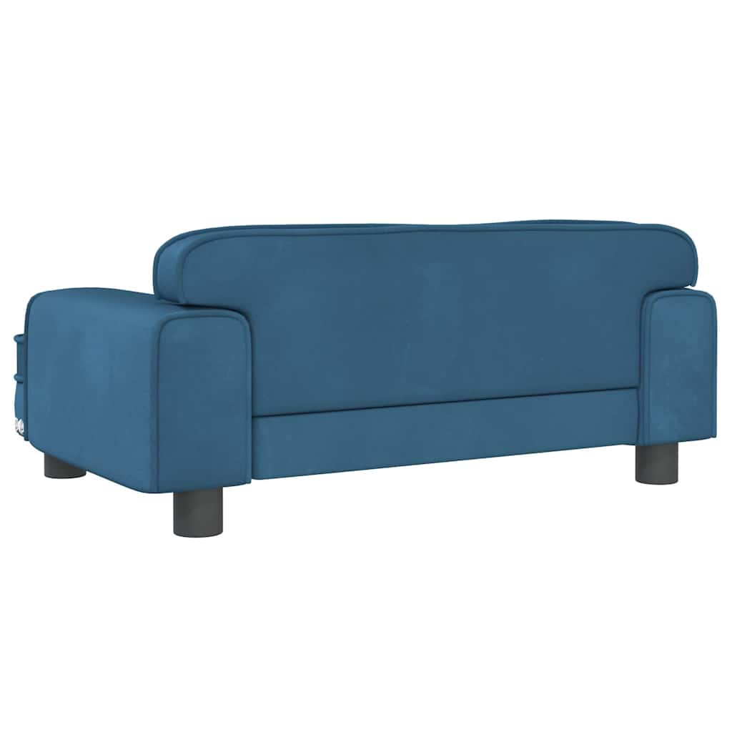 Lettino per Cani Blu 70x45x30 cm in Velluto