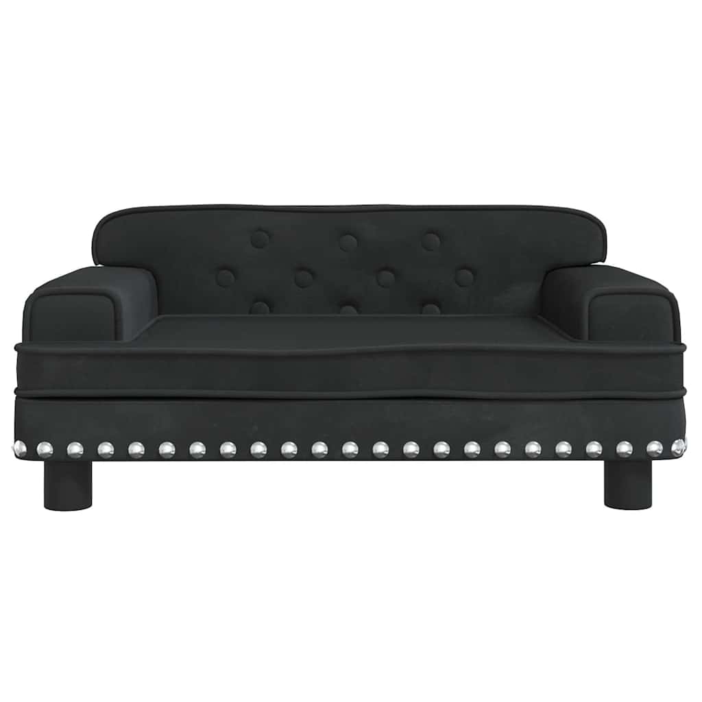 Lettino per Cani Nero 70x45x30 cm in Velluto