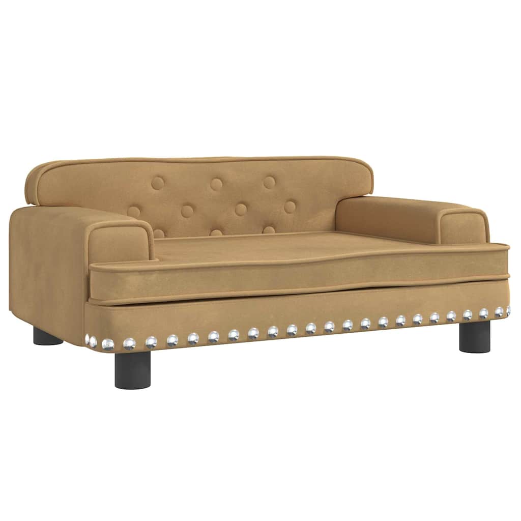 Lettino per Cani Marrone 70x45x30 cm in Velluto