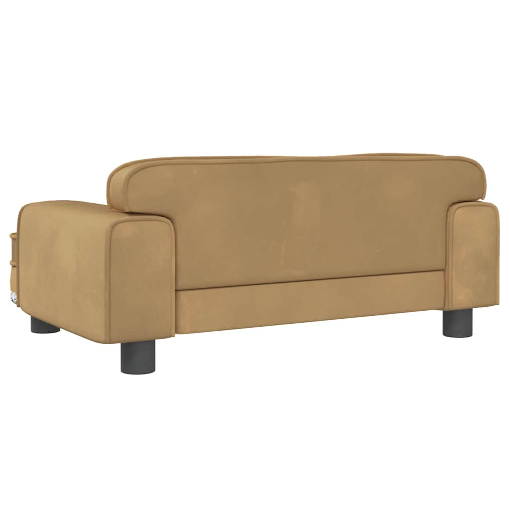 Lettino per Cani Marrone 70x45x30 cm in Velluto