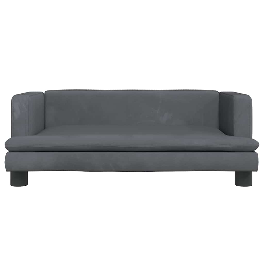 Lettino per Cani Grigio Scuro 80x45x30 cm in Velluto