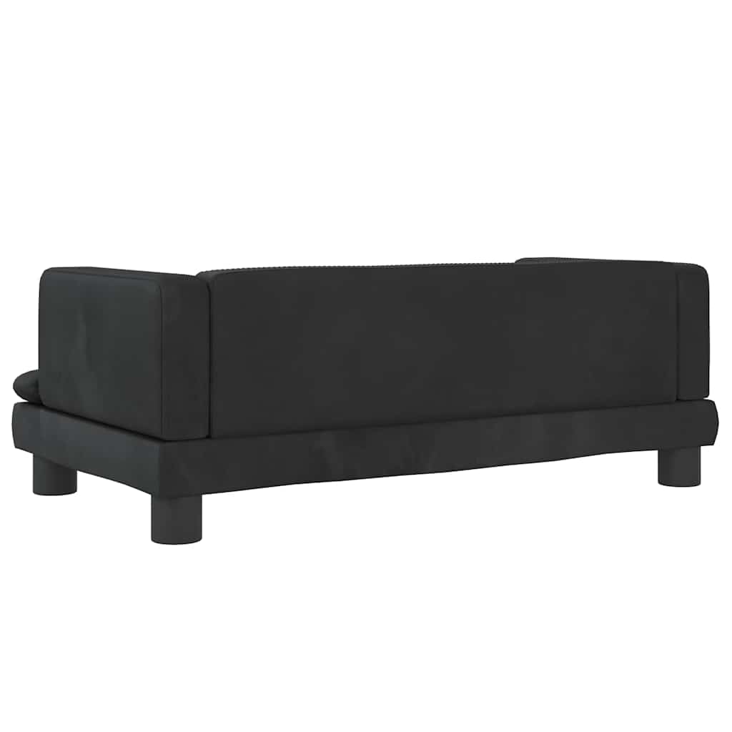Lettino per Cani Nero 80x45x30 cm in Velluto