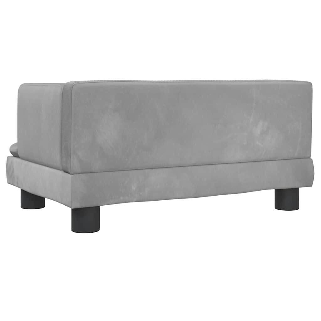 Lettino per Cani Grigio Chiaro 60x40x30 cm in Velluto