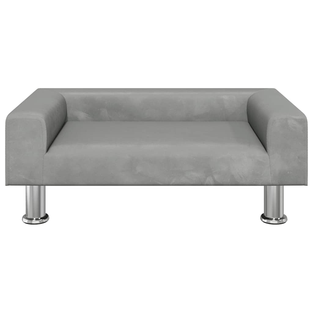 Lettino per Cani Grigio Chiaro 70x45x26,5 cm in Velluto