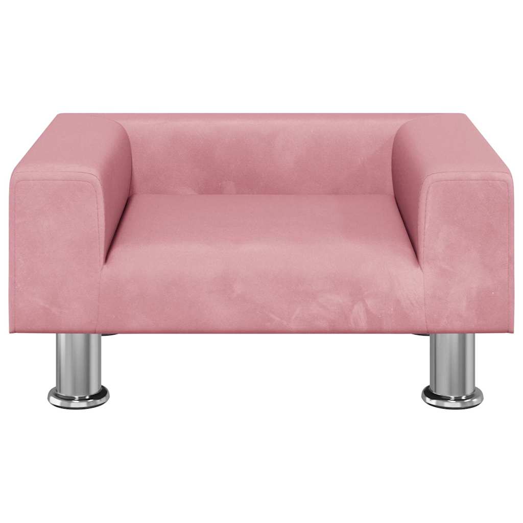 Lettino per Cani Rosa 50x40x26,5 cm in Velluto