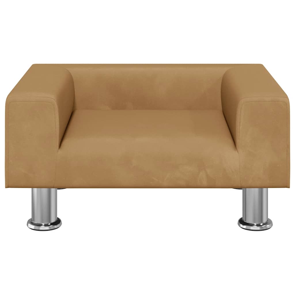 Lettino per Cani Marrone 50x40x26,5 cm in Velluto