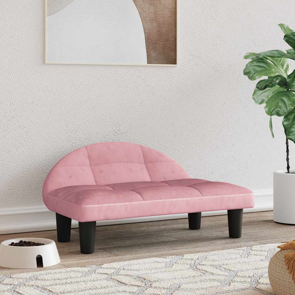 Lettino per Cani Rosa 70x52x30 cm in Velluto