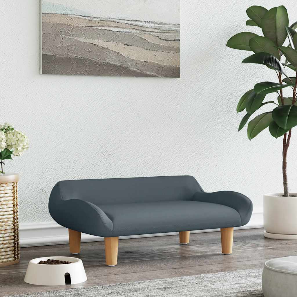 Lettino per Cani Grigio Scuro 70x40x24 cm in Tessuto