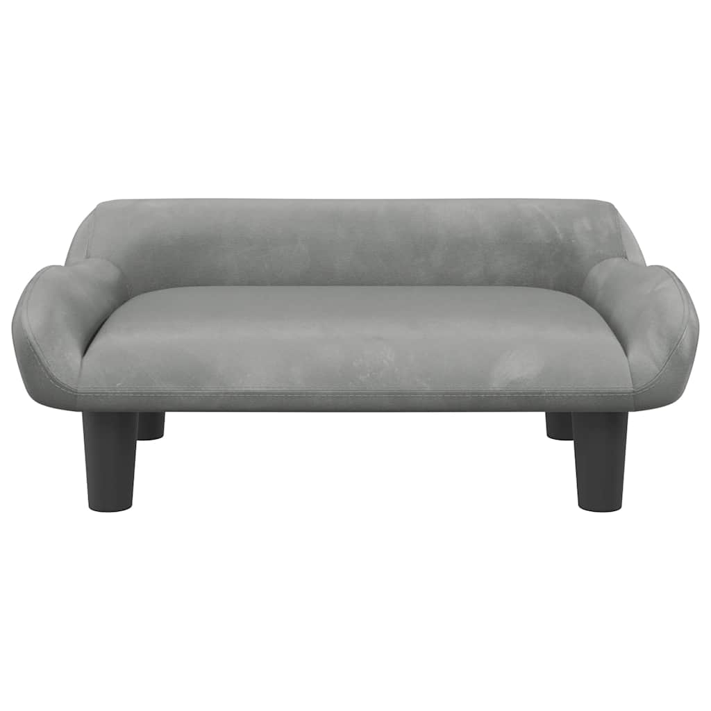 Lettino per Cani Grigio Chiaro 70x40x24 cm in Velluto