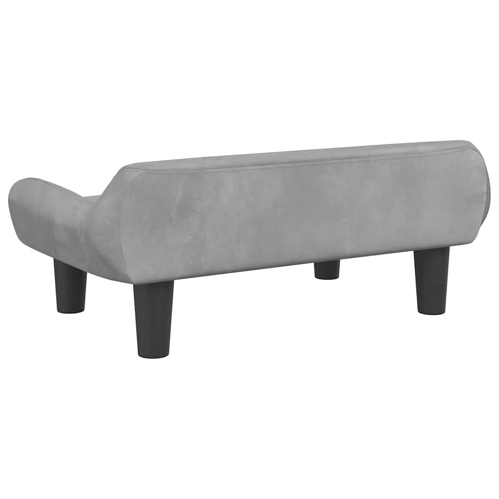Lettino per Cani Grigio Chiaro 70x40x24 cm in Velluto