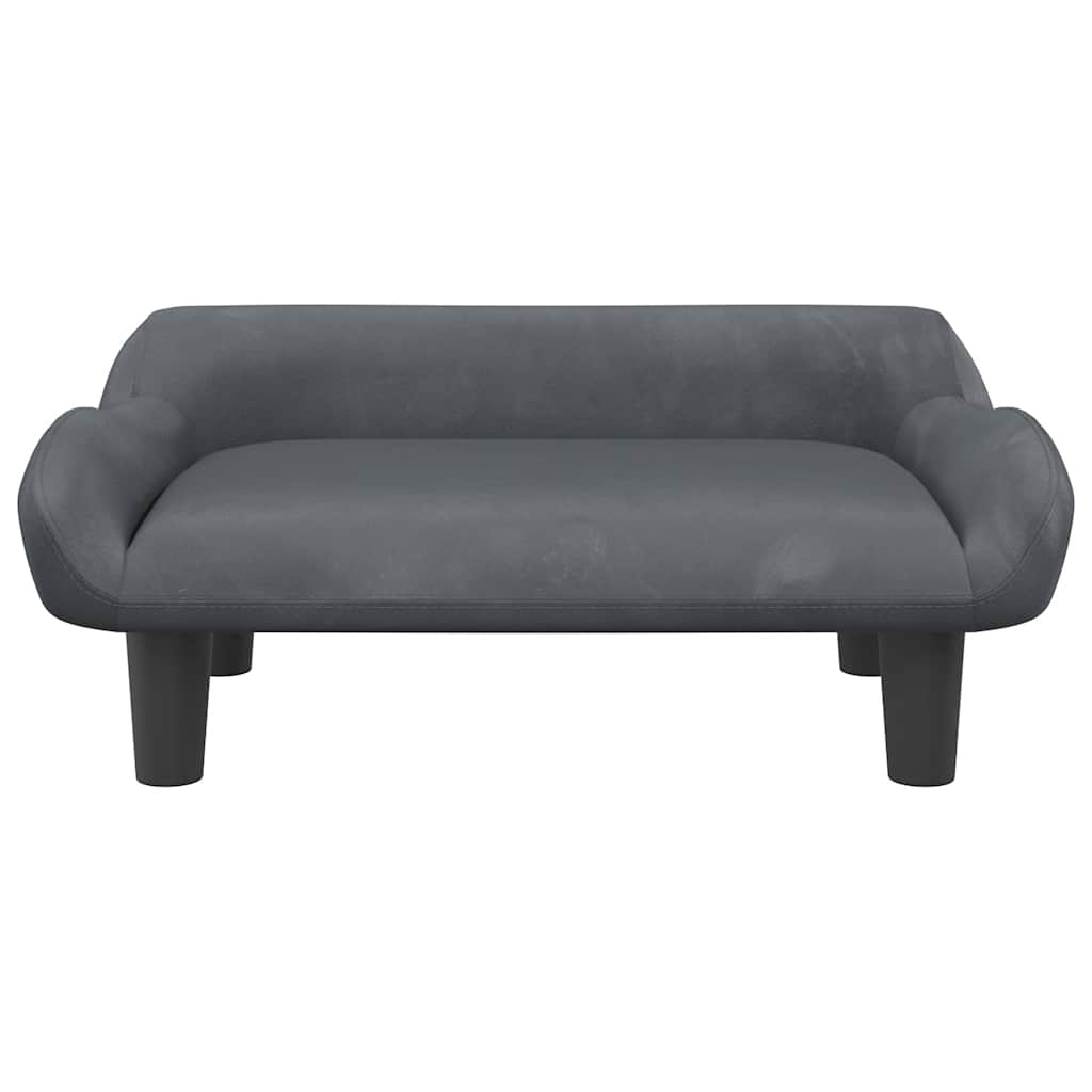 Lettino per Cani Grigio Scuro 70x40x24 cm in Velluto