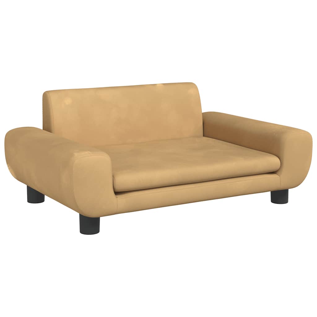Lettino per Cani Marrone 70x45x33 cm in Velluto