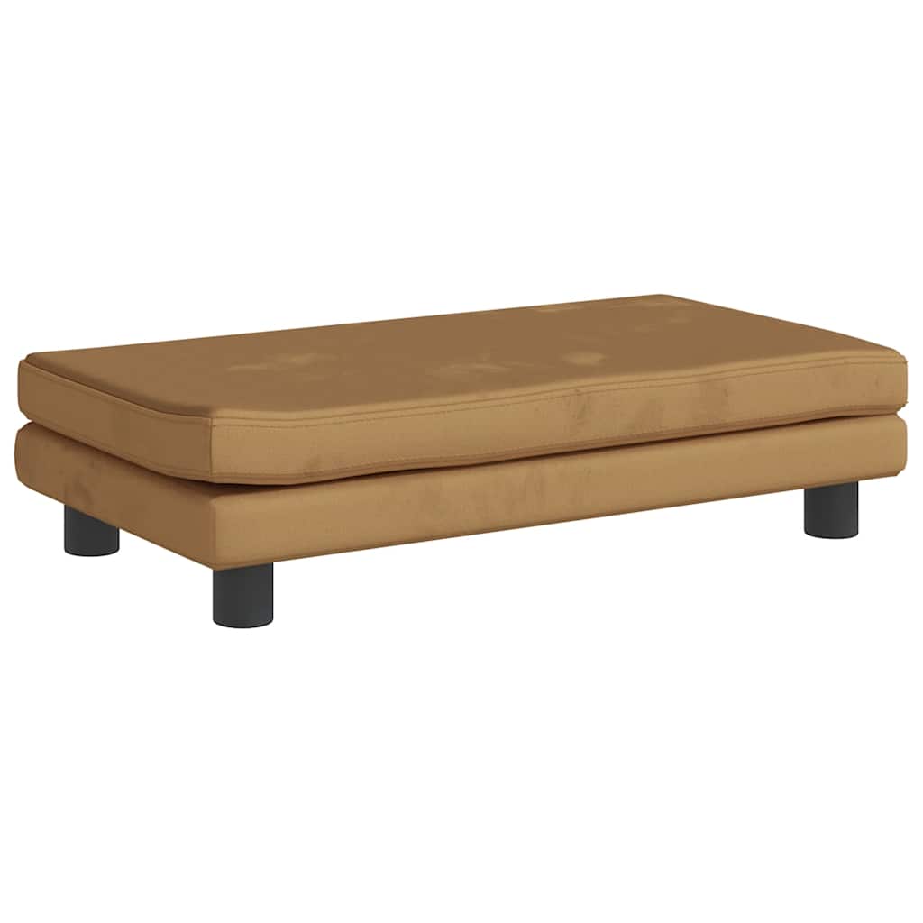 Lettino per Cani con Estensione Marrone 100x50x30 cm in Velluto