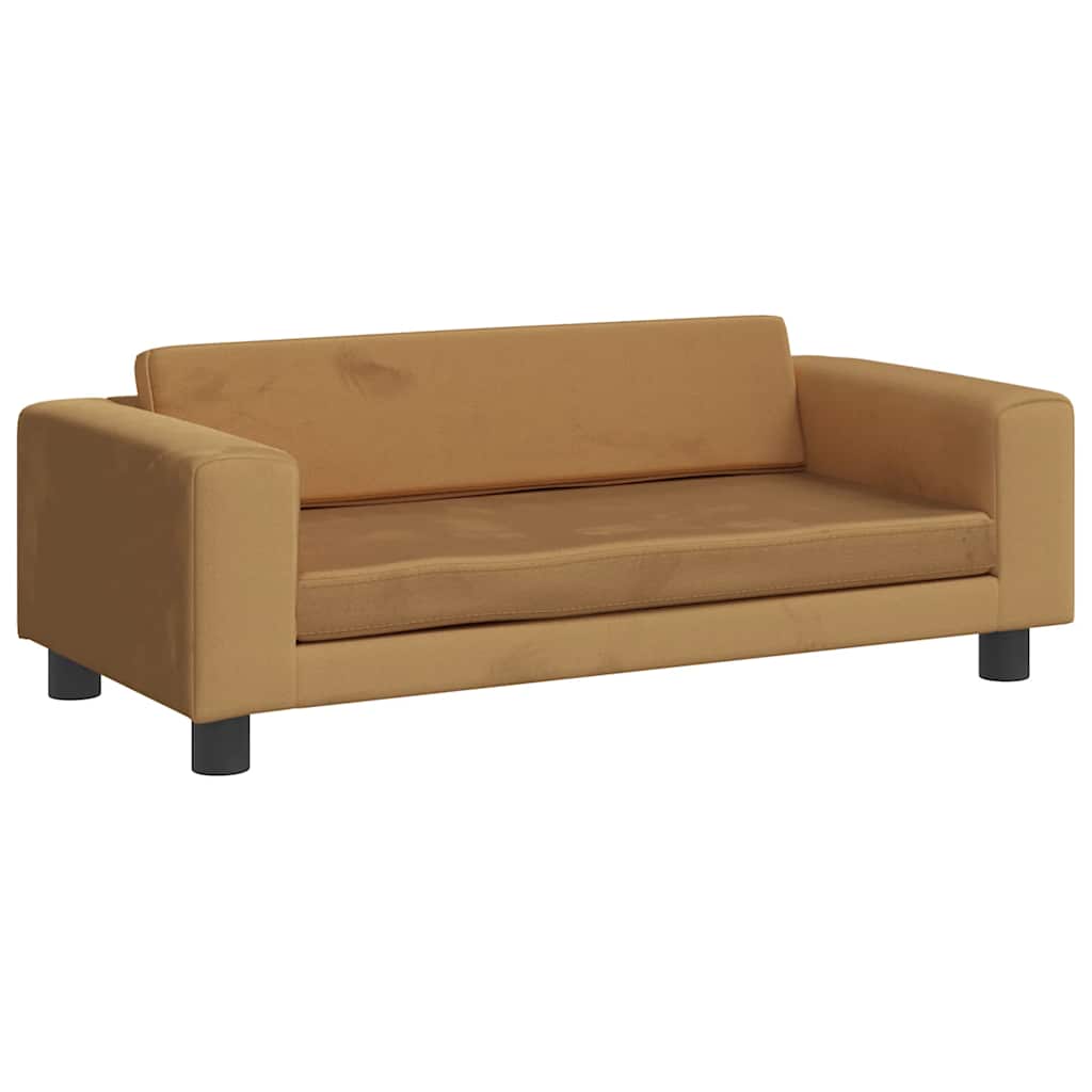 Lettino per Cani con Estensione Marrone 100x50x30 cm in Velluto
