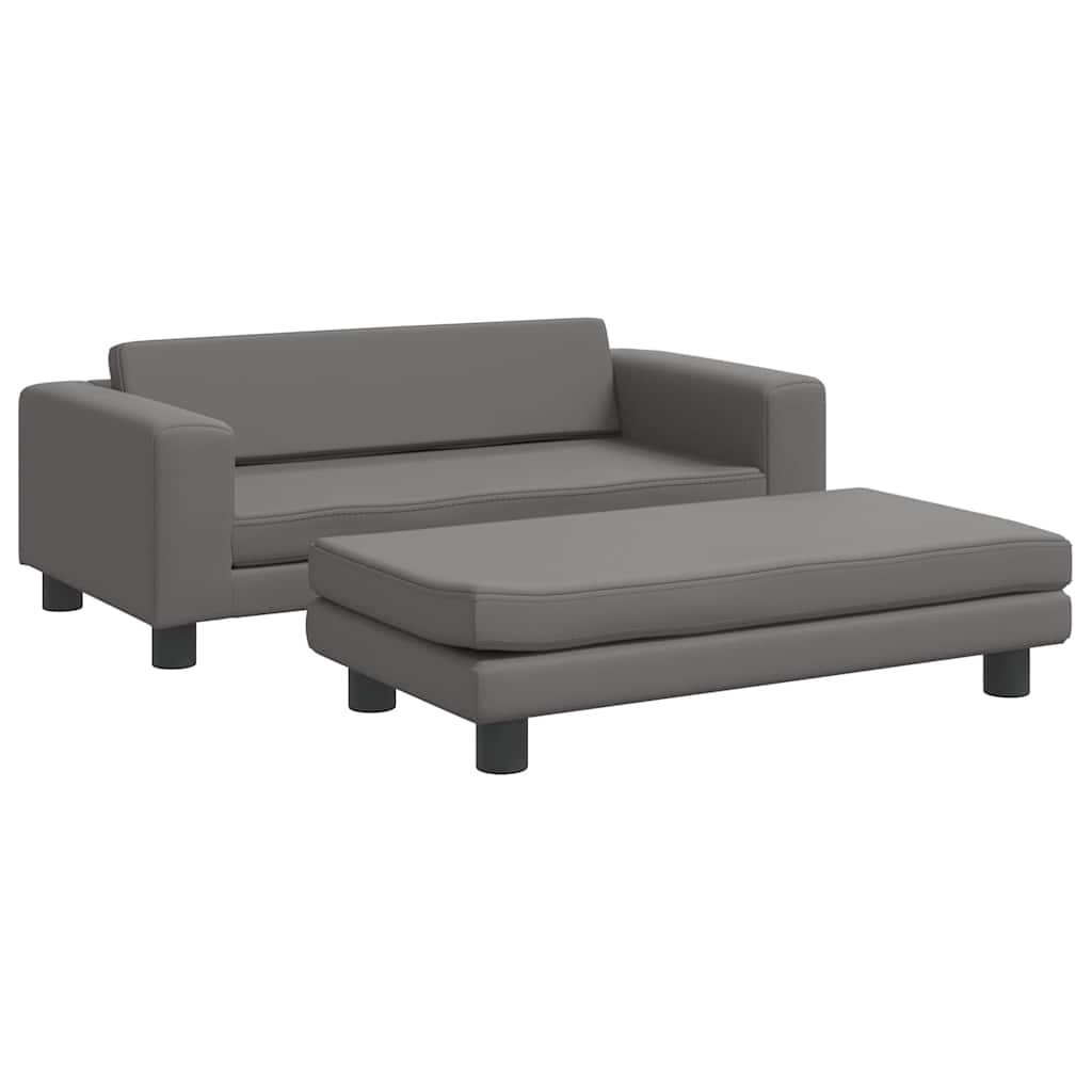 Lettino per Cani con Estensione Grigio 100x50x30 cm Similpelle