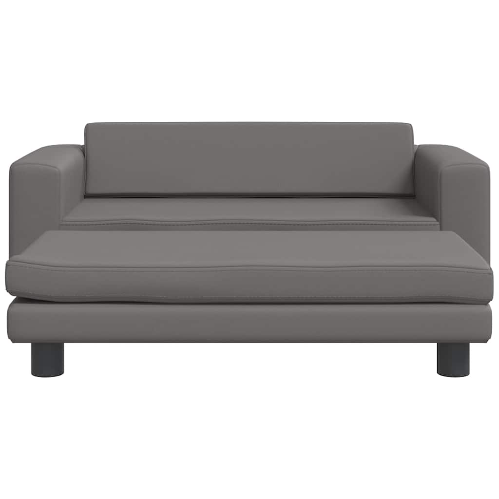 Lettino per Cani con Estensione Grigio 100x50x30 cm Similpelle