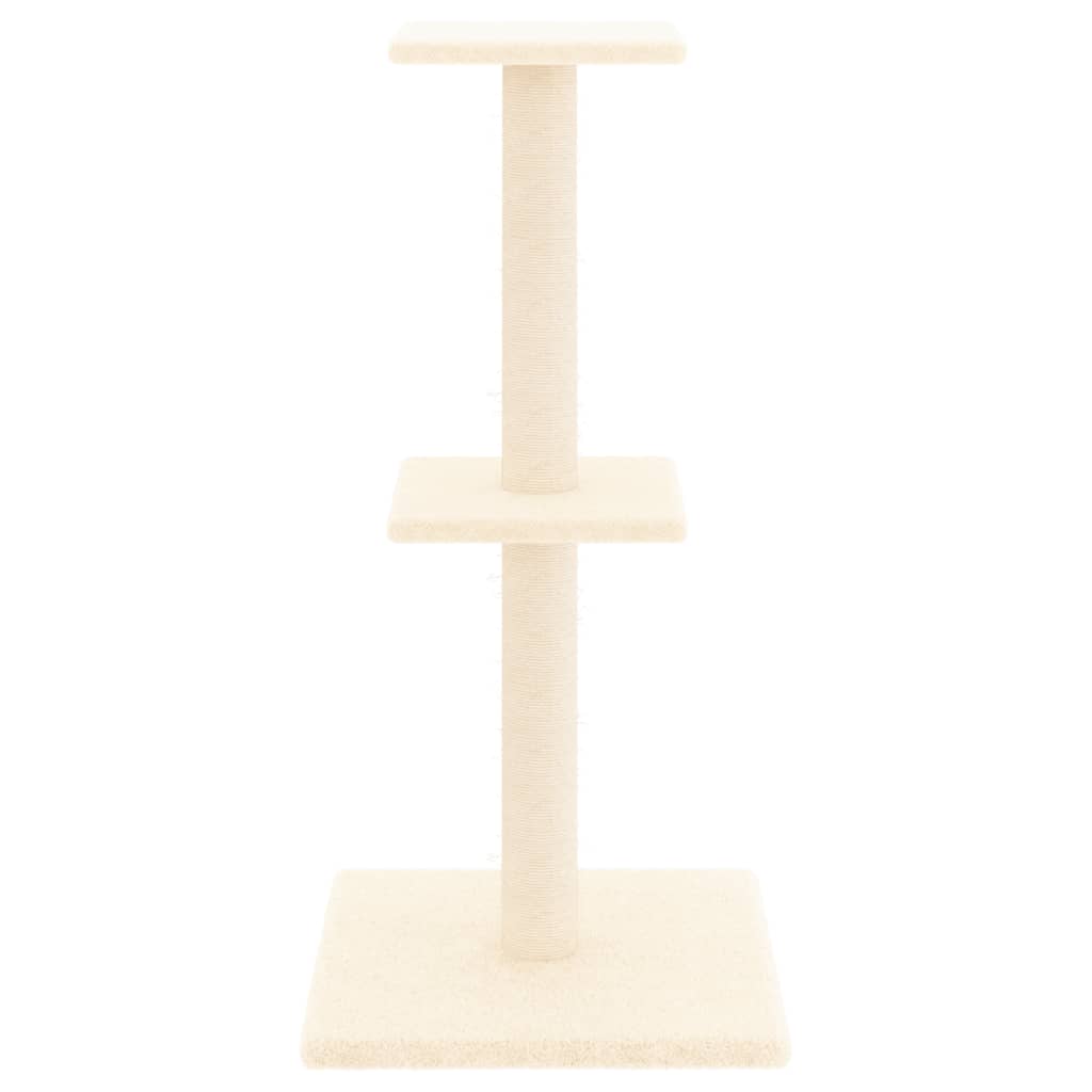 Albero per Gatti con Tiragraffi in Sisal Crema 73 cm