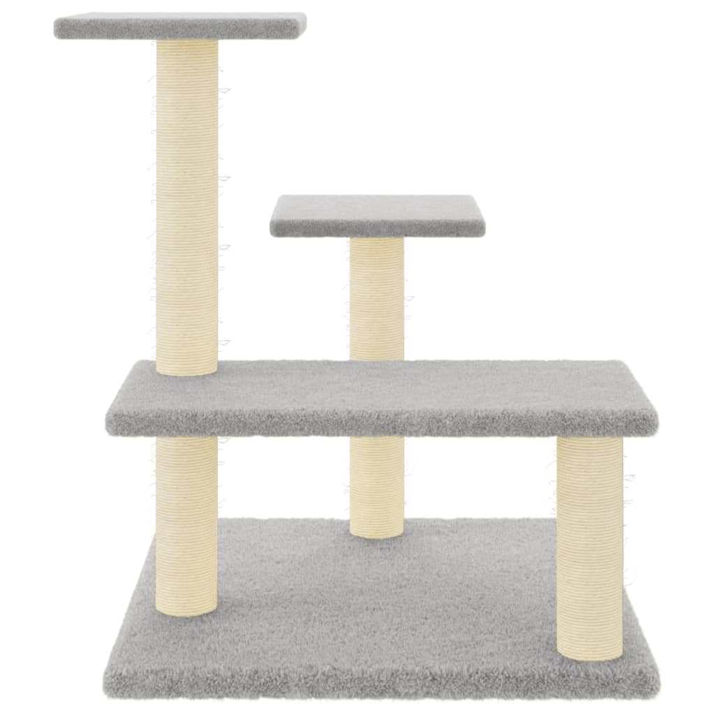 Albero per Gatti con Tiragraffi in Sisal Grigio Chiaro 61 cm
