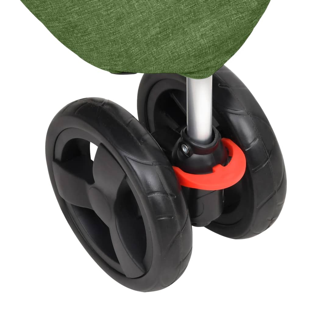 Passeggino per Cani Pieghevole Verde 80x46x98cm Tessuto Oxford